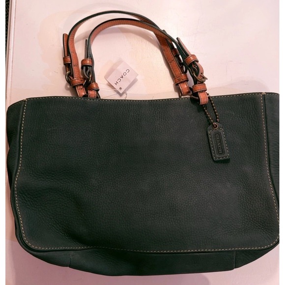 COACH Chelsea Nubuck leather Green Tote Purse Bag‎ C04S-9393 Vintage New W Tags - Picture 5 of 10